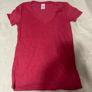 PINK Victoria's Secret Red V-Neck Short Sleeve Tee | M